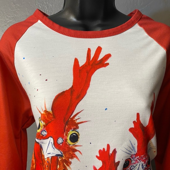 NO LABEL Funny Chicken Baseball Style T-Shirt - Picture 7 of 16